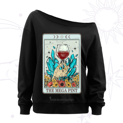 Purplehecate The Mega Pint Tarot Off The Shoulder Sweatshirt