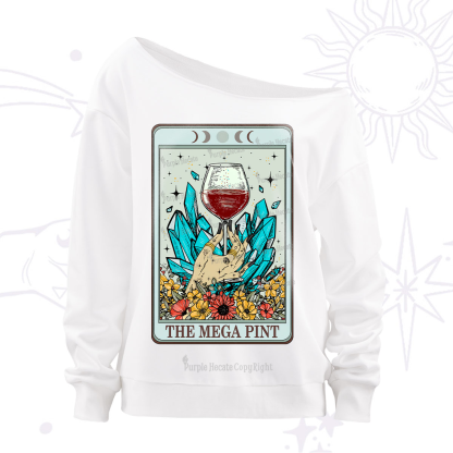 Purplehecate The Mega Pint Tarot Off The Shoulder Sweatshirt