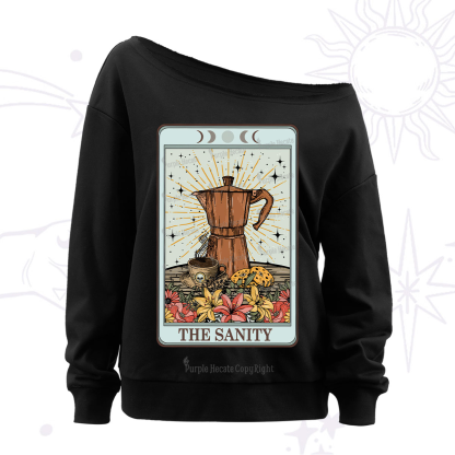Purplehecate The Sanity Food Tarot Off The Shoulder Sweatshirt