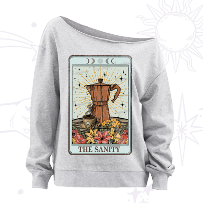 Purplehecate The Sanity Food Tarot Off The Shoulder Sweatshirt