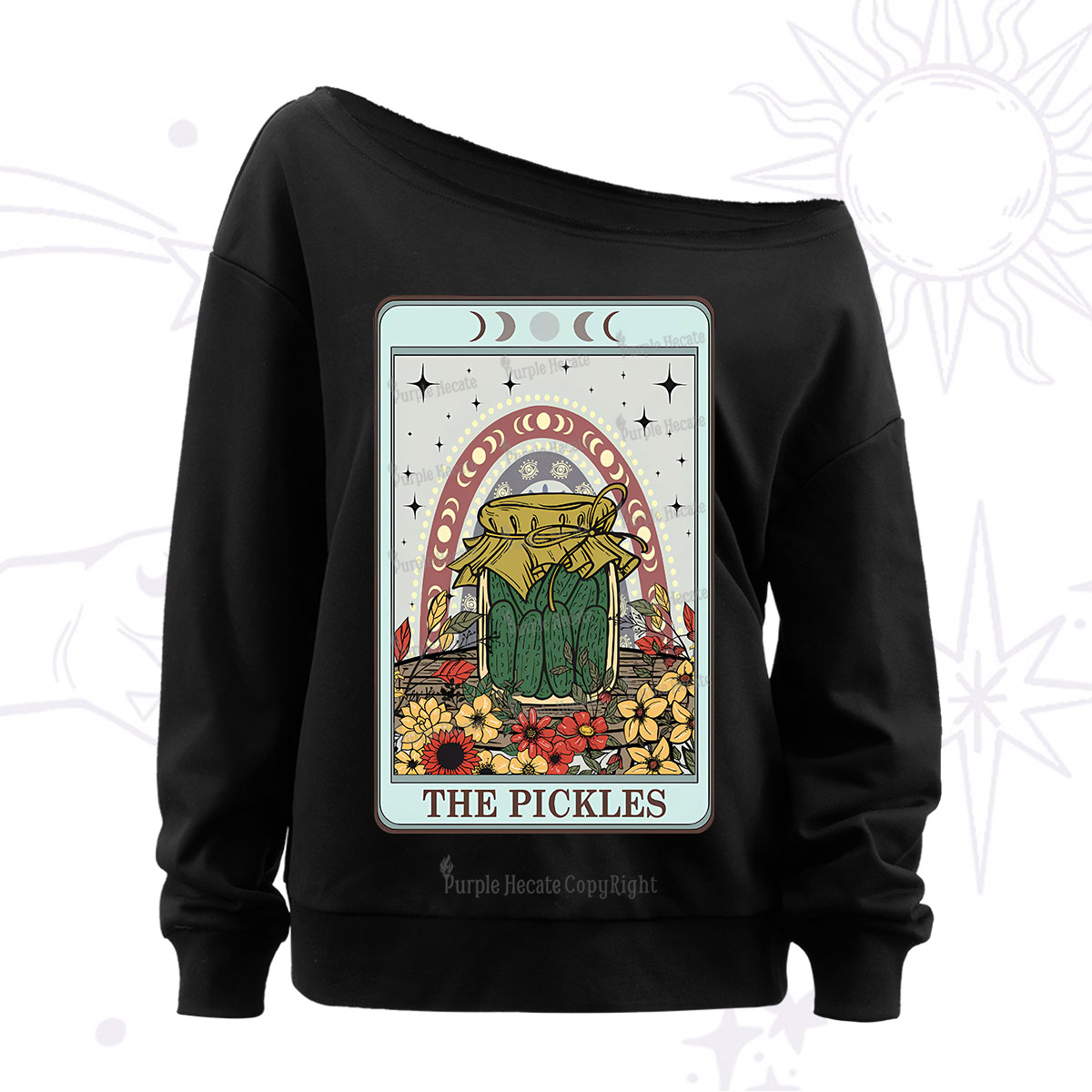 Purplehecate The Pickles Tarot Off The Shoulder Sweatshirt