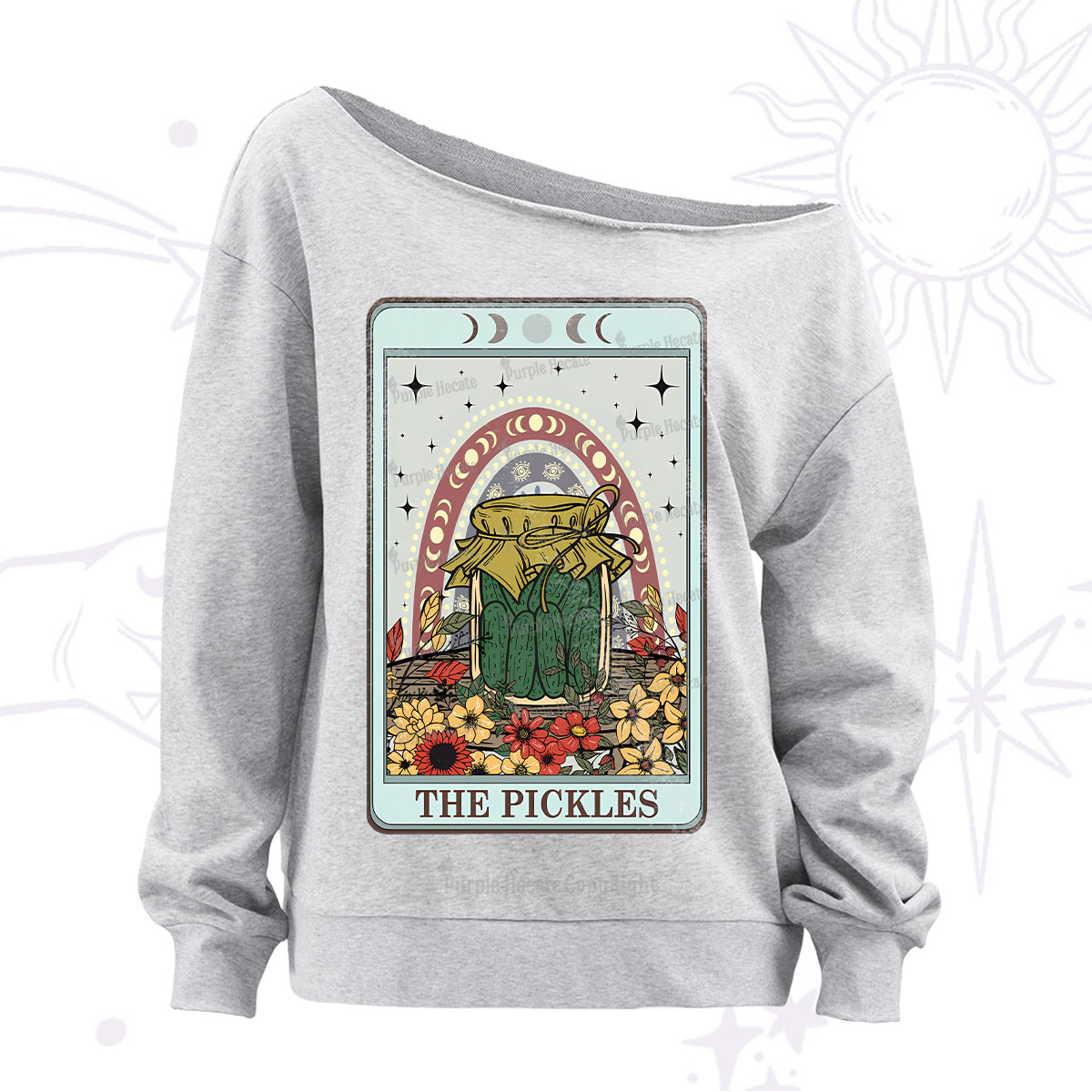 Purplehecate The Pickles Tarot Off The Shoulder Sweatshirt