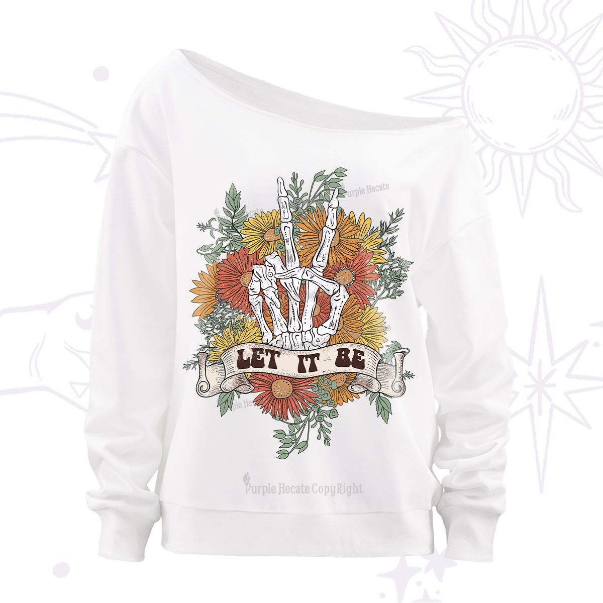 Purplehecate Letting Go Bravely Off The Shoulder Sweatshirt