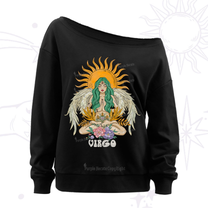 Purplehecate Sun Guardian Of Virgo Zodiac Off The Shoulder Sweatshirt