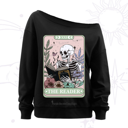 Purplehecate The Reader's Tarot Off The Shoulder Sweatshirt