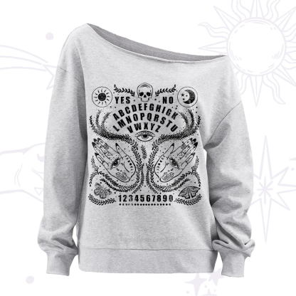 Purplehecate Ouija Spirit Board Off The Shoulder Sweatshirt