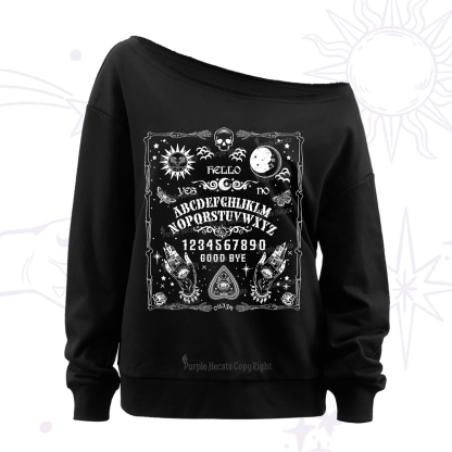 Purplehecate Ouija Board Off The Shoulder Sweatshirt
