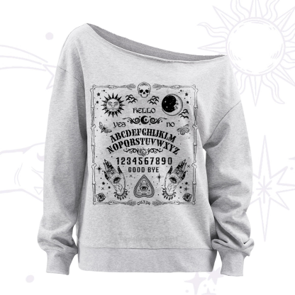 Purplehecate Ouija Board Off The Shoulder Sweatshirt