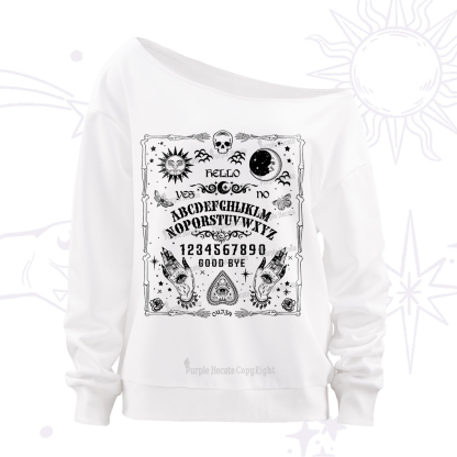 Purplehecate Ouija Board Off The Shoulder Sweatshirt