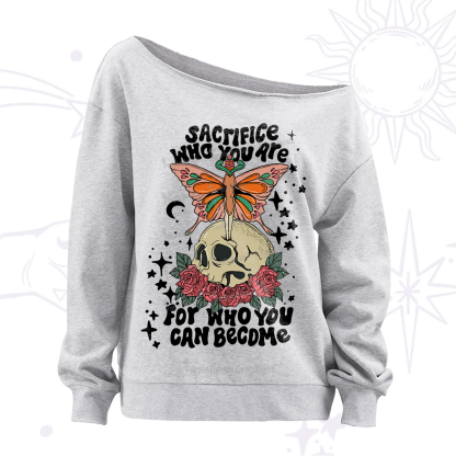 Purplehecate For Who You Can Become Off The Shoulder Sweatshirt