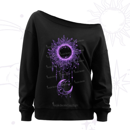 Purplehecate Radiance Of Sun And Moon Off The Shoulder Sweatshirt