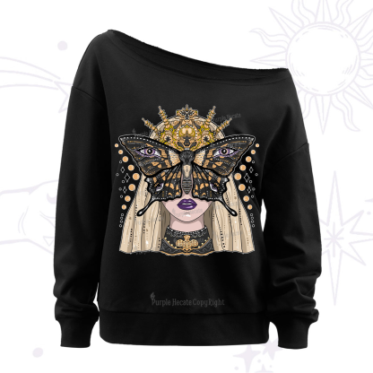 Purplehecate Butterfly Witchy Off The Shoulder Sweatshirt