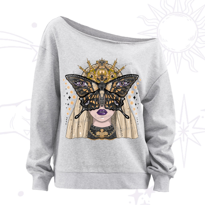Purplehecate Butterfly Witchy Off The Shoulder Sweatshirt