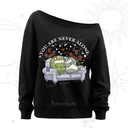 Purplehecate Your Are Never Alone Off The Shoulder Sweatshirt