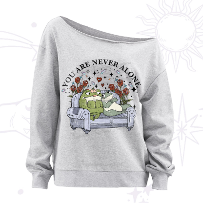 Purplehecate Your Are Never Alone Off The Shoulder Sweatshirt