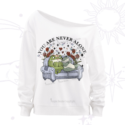 Purplehecate Your Are Never Alone Off The Shoulder Sweatshirt