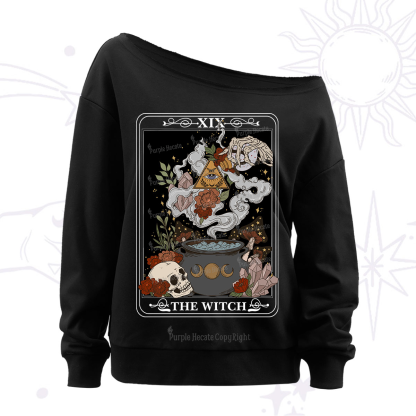 Purplehecate The Witch Tarot Off The Shoulder Sweatshirt