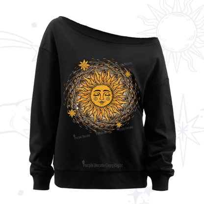 Purplehecate Celestial Sun Off The Shoulder Sweatshirt