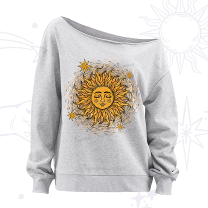 Purplehecate Celestial Sun Off The Shoulder Sweatshirt