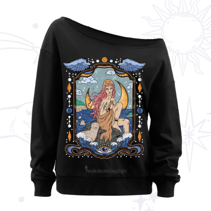 Purplehecate Selkie Woman Off The Shoulder Sweatshirt