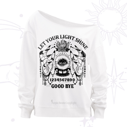 Purplehecate Let Your Light Shine Off The Shoulder Sweatshirt