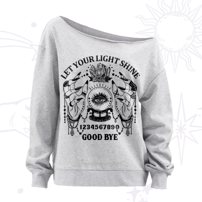Purplehecate Let Your Light Shine Off The Shoulder Sweatshirt