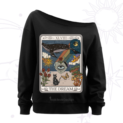 Purplehecate The Dream Tarot Off The Shoulder Sweatshirt