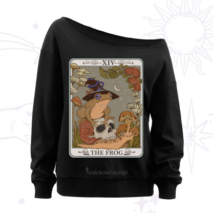 Purplehecate The Frog Tarot Off The Shoulder Sweatshirt
