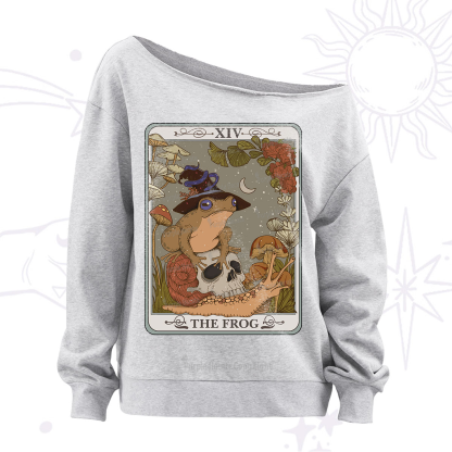 Purplehecate The Frog Tarot Off The Shoulder Sweatshirt