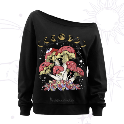 Purplehecate Magic Mushroom Off The Shoulder Sweatshirt