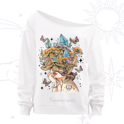 Purplehecate Crystal Goddess Off The Shoulder Sweatshirt