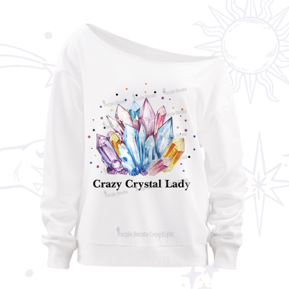 Purplehecate Crazy Crystal Off The Shoulder Sweatshirt