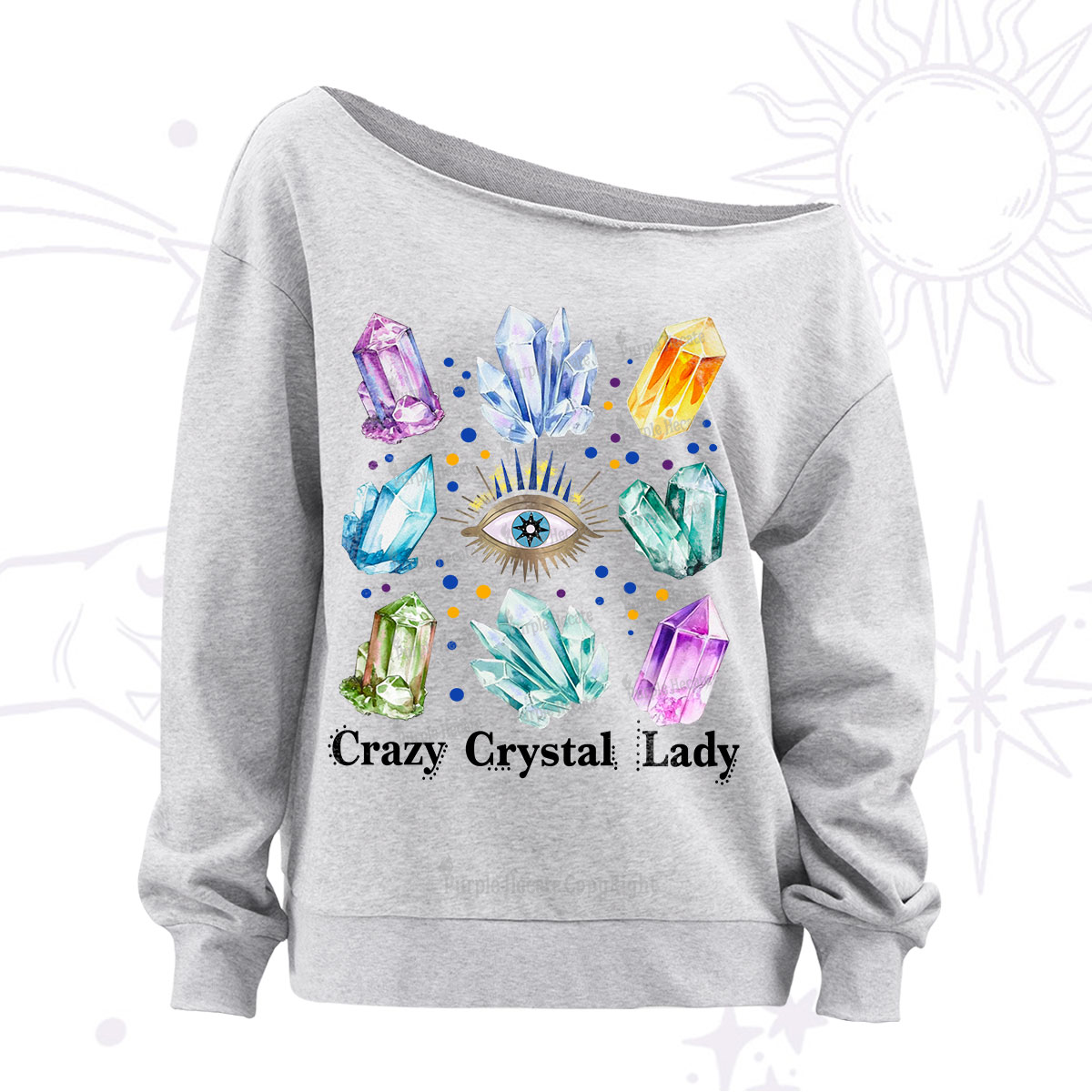 Purplehecate Crysral Lady Off The Shoulder Sweatshirt