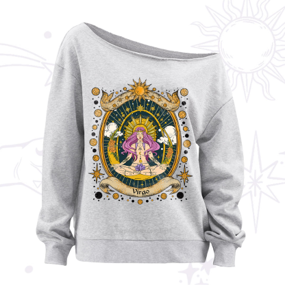 Purplehecate Virgo Radiance Zodiac Off The Shoulder Sweatshirt