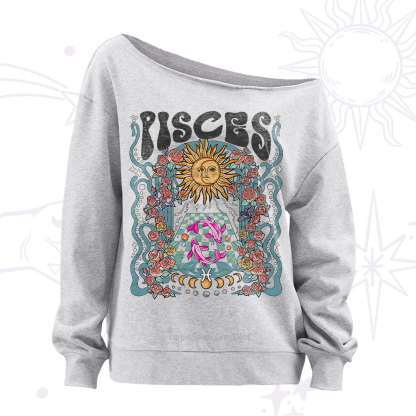 Purplehecate Pisces Spirit Zodiac Off The Shoulder Sweatshirt