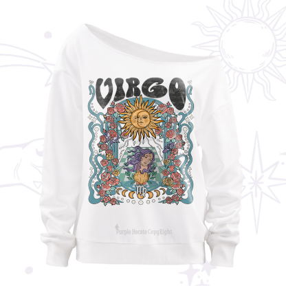 Purplehecate Virgo Spirit Zodiac Off The Shoulder Sweatshirt