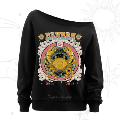 Purplehecate cancer Cosmic Zodiac Off The Shoulder Sweatshirt