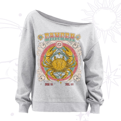 Purplehecate cancer Cosmic Zodiac Off The Shoulder Sweatshirt