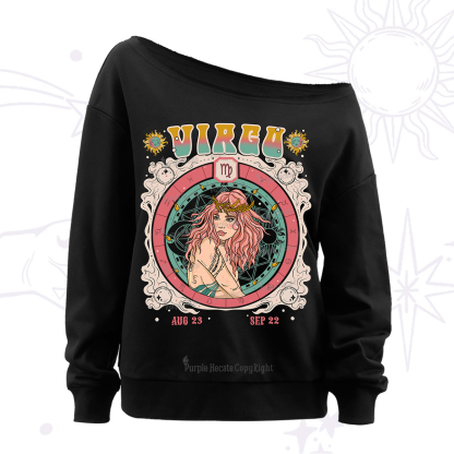 Purplehecate Virgo Cosmic Zodiac Off The Shoulder Sweatshirt