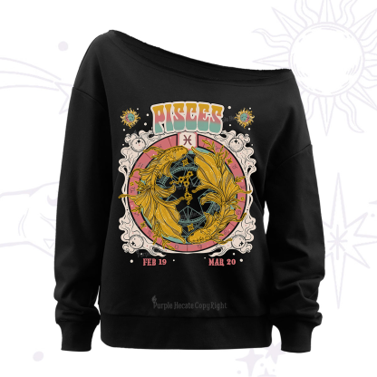 Purplehecate pisces Cosmic Zodiac Off The Shoulder Sweatshirt