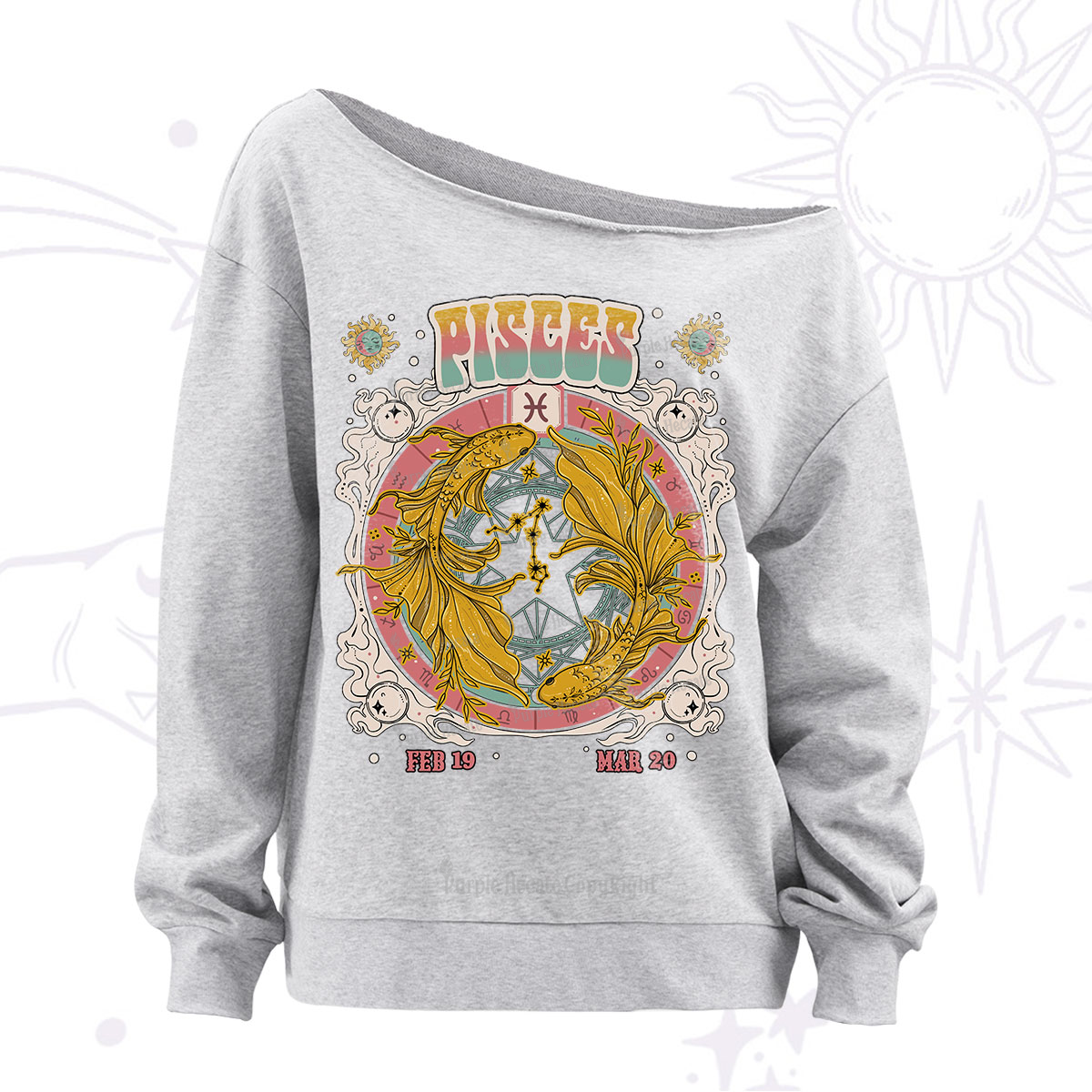 Purplehecate pisces Cosmic Zodiac Off The Shoulder Sweatshirt
