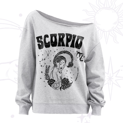 Purplehecate scorpio Zodiac Glyphs Off The Shoulder Sweatshirt