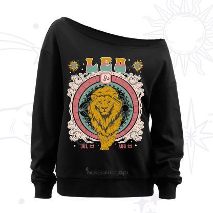 Purplehecate leo Cosmic Zodiac Off The Shoulder Sweatshirt