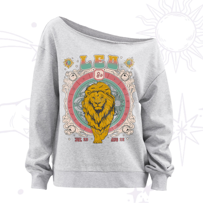 Purplehecate leo Cosmic Zodiac Off The Shoulder Sweatshirt