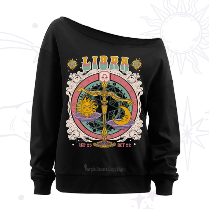 Purplehecate Capricorn Cosmic Zodiac Off The Shoulder Sweatshirt