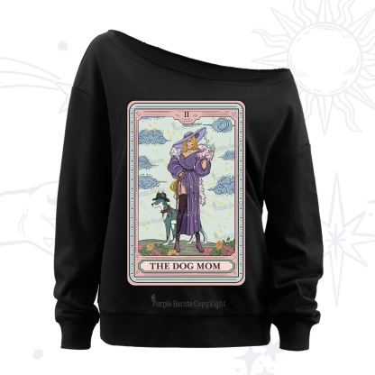 Purplehecate The Dog Mom Tarot Off The Shoulder Sweatshirt