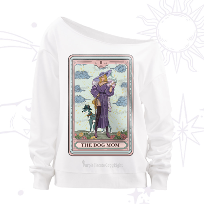 Purplehecate The Dog Mom Tarot Off The Shoulder Sweatshirt