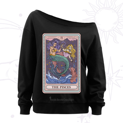 Purplehecate The Pisces Tarot Off The Shoulder Sweatshirt
