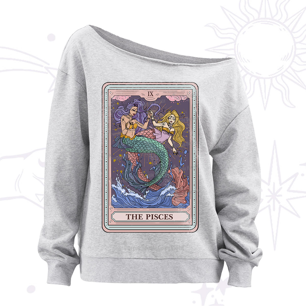 Purplehecate The Pisces Tarot Off The Shoulder Sweatshirt