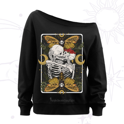 Purplehecate Deathless Moonlit Love Off The Shoulder Sweatshirt